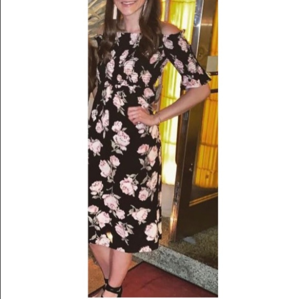Topshop Off the Shoulder Midi Dress